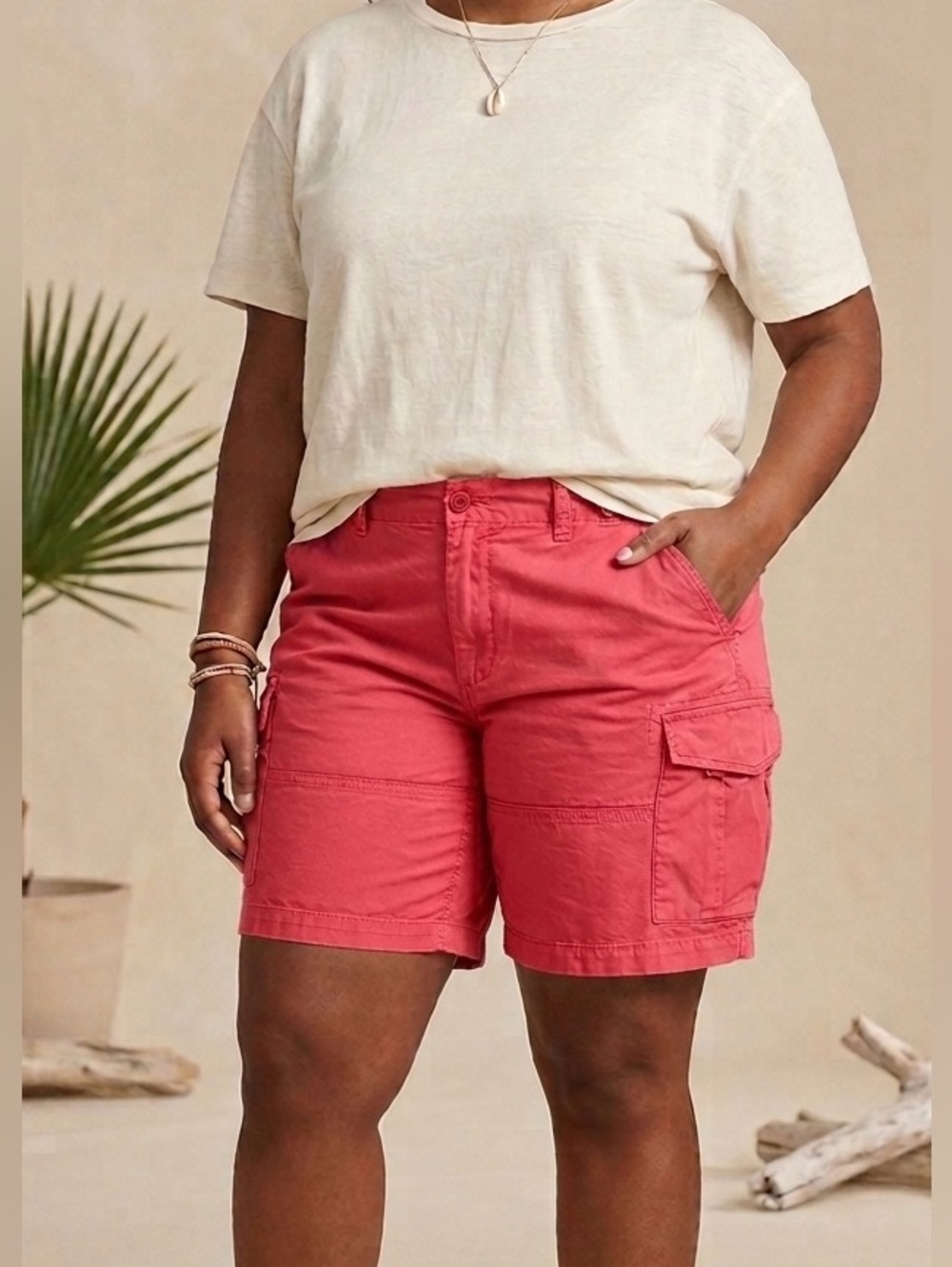 Polo by Ralph Lauren Bright pink 100% cotton Cargo Shorts with adjustable waist